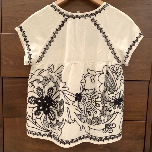 Cream and black embroidered Vanessa Virginia top - Picture 3 of 5